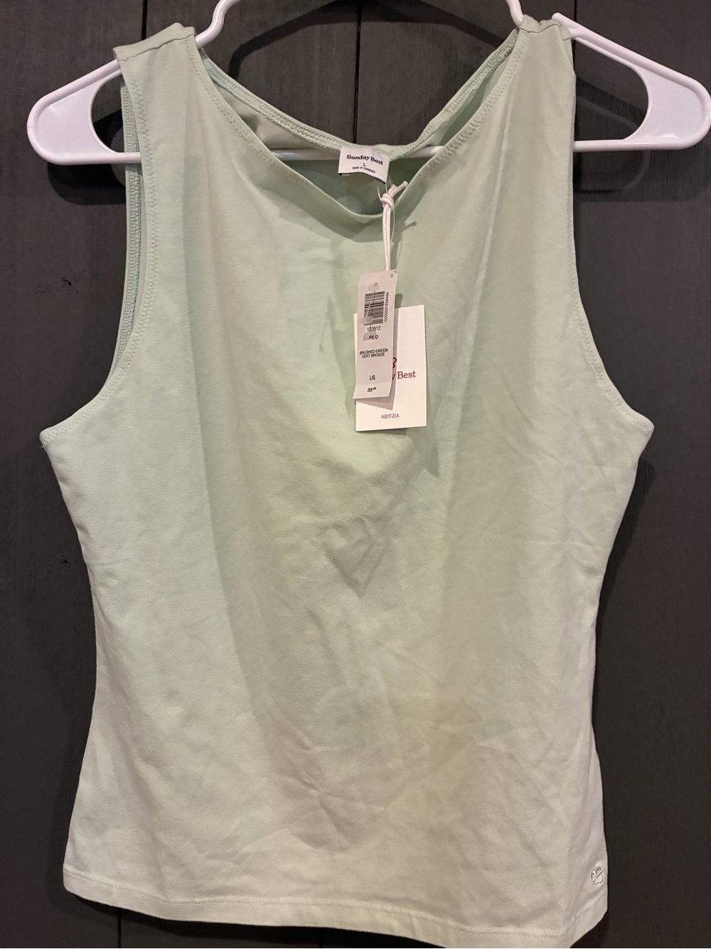 Aritzia Mint Green Sleeveless Tank Top Sz L